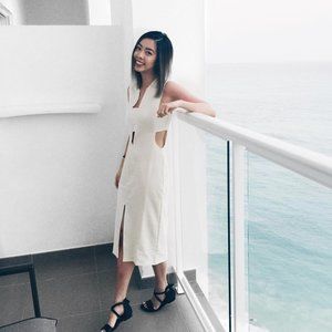 Forever 21 contemporary midi dress with cutouts